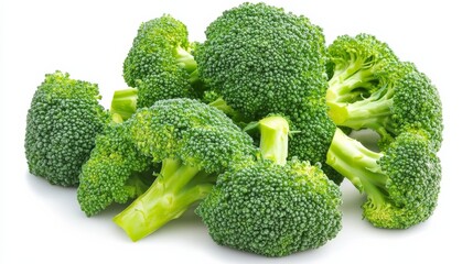 Wall Mural - a cluster of fresh, green broccoli florets with their tree-like shapes and bumpy textures, each broc
