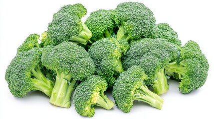 Wall Mural - a cluster of fresh, green broccoli florets with their tree-like shapes and bumpy textures, each broc