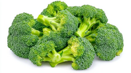 Wall Mural - a cluster of fresh, green broccoli florets with their tree-like shapes and bumpy textures, each broc