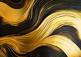 Aufkleber - Abstract gold background with smooth lines.