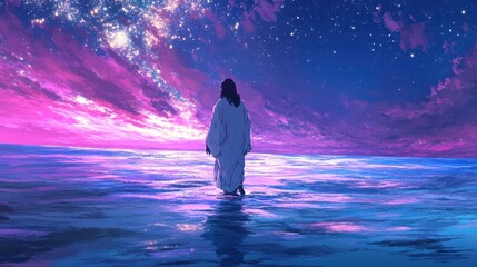 Wall Mural - Jesus Walking On Water