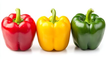 Wall Mural - a fresh crisp bell pepper trio in red, yellow, and green with their shiny