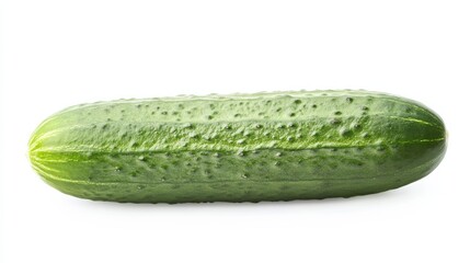 Wall Mural - a fresh crisp cucumber with a smooth, green skin and slight ridges, its straight shape and detailed 