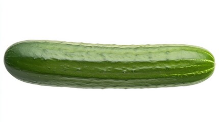 Wall Mural - a fresh crisp cucumber with a smooth, green skin and slight ridges, its straight shape and detailed 