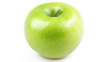 Wall Mural - a fresh crisp green apple with its smooth, shiny skin and small stem, each apple’s vibrant color and