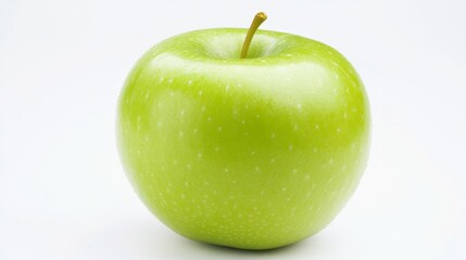 Wall Mural - a fresh crisp green apple with its smooth, shiny skin and small stem, each apple’s vibrant color and