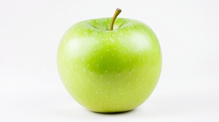 Wall Mural - a fresh crisp green apple with its smooth, shiny skin and small stem, each apple’s vibrant color and