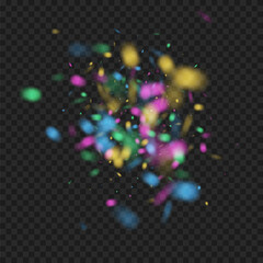 Leinwandbilder - Bright vector illustration of magic sparkling shiny particles on dark background.