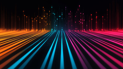 Leinwandbilder - Vibrant digital lines create dynamic visual effect in neon colors