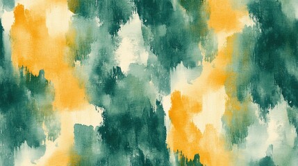 Wall Mural - Vibrant seamless watercolor pattern featuring green tie dye and yellow bleached ink textures ideal for artistic backdrop and textile design