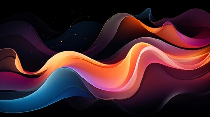 Wall Mural - a colorful wave with a dark background