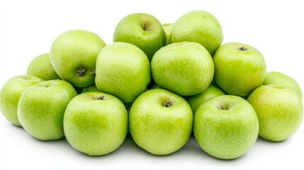 Wall Mural - a mound of crisp, green granny smith apples ready for picking, their tart aroma filling the air with