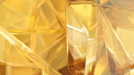 Aufkleber - elegant background with polygonal crystal form. a geometric jewelry surface. scenes with gold reflec