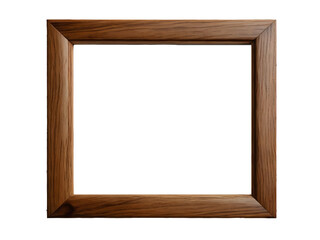 wooden picture frame, png file, transparent background 