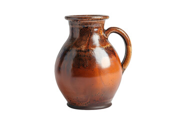 Old clay pottery isolated on transparent background.