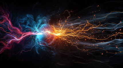 Aufkleber - Dynamic electrical sparks in vibrant colors create stunning visual display