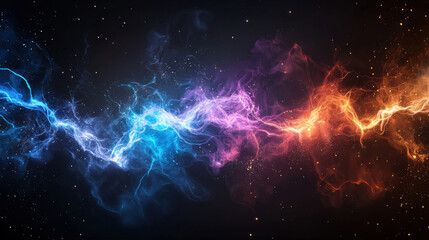 Aufkleber - Vivid glowing sparks of electricity in multicolor create stunning visual