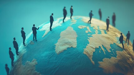Poster - high quality image depicting human resource and global recruitment management business concept