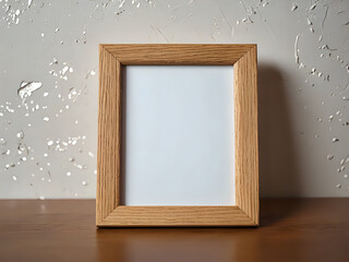 wooden picture frame on white background.  frame for photo