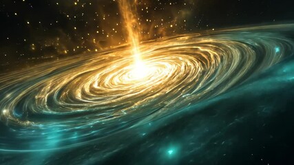 Poster - A stunning display of a galaxy with a bright, glowing core surrounded by swirling patterns of stars and cosmic dust, highlighting the wonders of the universe.