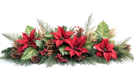 Wall Mural - PNG. Christmas corner arrangement christmas flower plant.