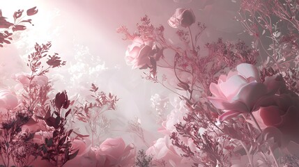 Poster - Blooming floral serenity garden nature photography soft light close-up tranquility