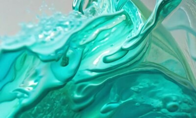 Wall Mural - aqua splash: abstract teal paint explosion, dynamic fluid motion, vibrant color swirls. artistic clo