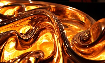 Wall Mural - liquid gold abstract: a captivating macro photo of molten gold, its surface shimmering and undulatin