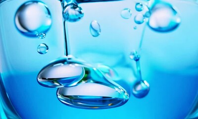 Wall Mural - liquid tranquility: a serene abstract photograph captures the beauty of water droplets suspended in 