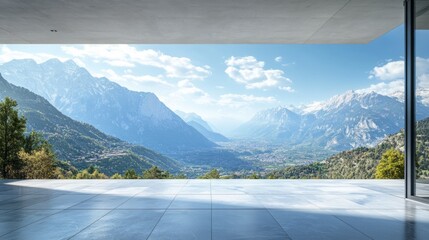 Poster - A mountain range is visible in the distance, with a city in the foreground