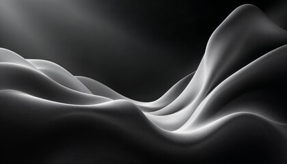 Wall Mural - Abstract Black and White Wave Background. Concept of flow, movement, and elegance.