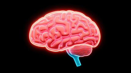 Poster - Abstract glowing AI brain 