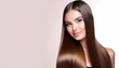 © studioforty3 - Beautiful Model with Shiny Long Brown Hair for Keratin Straightening and Hair Product Promotion