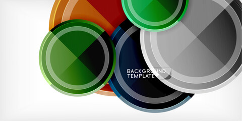 Aufkleber - Minimal geometric abstract background. Circle triangle design