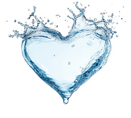 Aufkleber - High-Quality PNG of Splashes of water in the shape of a heart Isolated on White Background – High Resolution