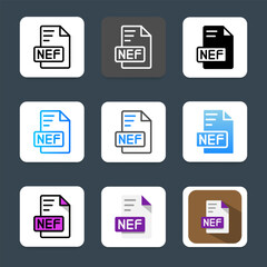 Poster - Set nef of colorful document icons with specific file formats