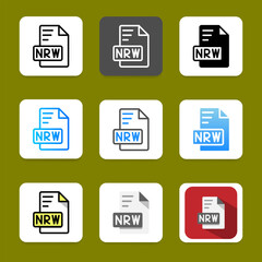 Poster - Set nrw format file icons with subtle shadow effect