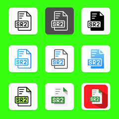 Poster - Set sr2 file document icons in outline style