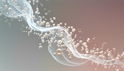 Poster - Dynamic flow of bubbles and waves abstract art digital design soft color palette artistic perspective visual harmony for modern aesthetics