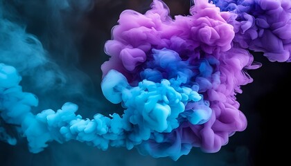 Poster - Colorful smoke swirling action abstract background digital art creative space close-up perspective visual inspiration for art and design