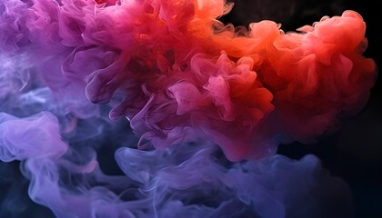 Poster - Colorful smoke swirls abstract art digital background creative space close-up view visual concept for modern design inspiration