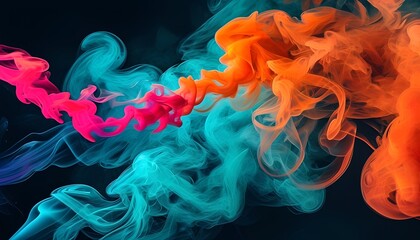 Poster - Dynamic colorful smoke swirls abstract art digital illustration creative environment artistic viewpoint vivid concepts for modern design
