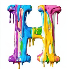 Wall Mural - a colorful, dripping paint letter 