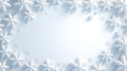 Poster - A white background with snowflakes scattered around it