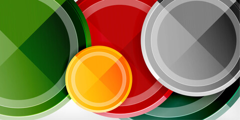 Aufkleber - Minimal geometric abstract background. Circle triangle design