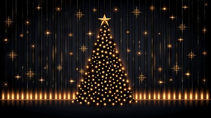 Wall Mural - illuminated christmas tree with festive decorations.
