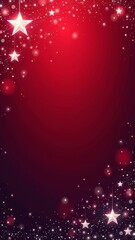 Aufkleber - A red background with stars hanging from the top