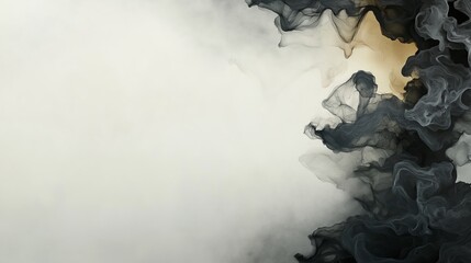 Wall Mural - Creative artistic background with a frame for your content. Black charcoal fog background