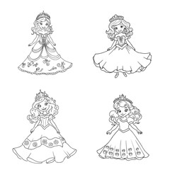 Wall Mural - Little Princess Coloring page for kids