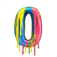 Wall Mural - a colorful, dripping number 